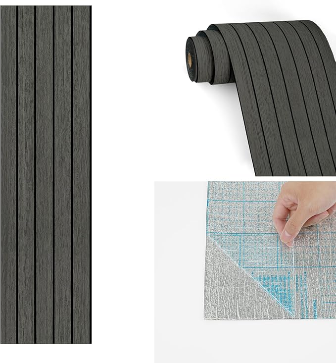 Wallercity Black/Grey Wood 3D Wall Panels Peel and Stick Faux Wooden Slat Wall Paneling Flexible Wood Panel Self Adhesive Foam Slat Acoustic Panels for Interior Walls Bedroom Living Room 11.7"x118"