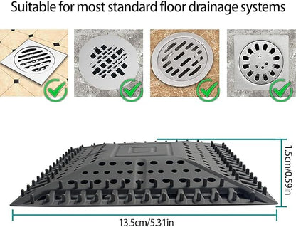 Shower Drain Hair Catcher Square Shape Silicone Sink Filter Hair Up Waste Catcher Kitchen Bathroom Accessory Silicone Floor Drain Cover