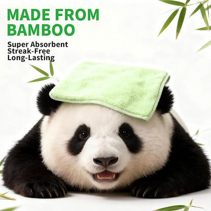 Bamboo Microfiber Cleaning Cloth-8Pcs Kitchen Wash Cloths,Wood Fiber Window Glass Rags,Micro Fiber Cloth for Cleaning Suitable for Dishes,Car Towel Rag Made From Baby Washcloths Material (yellow)