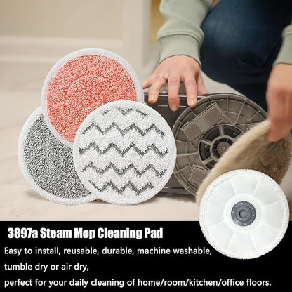 Rotating Mop Replacement Pads Compatible with Bissell Spin-Wave 3897A 3712C 3712W SmartSteam Scrubbing Steam Mop, Spinwave Mop Pads 12 Pack