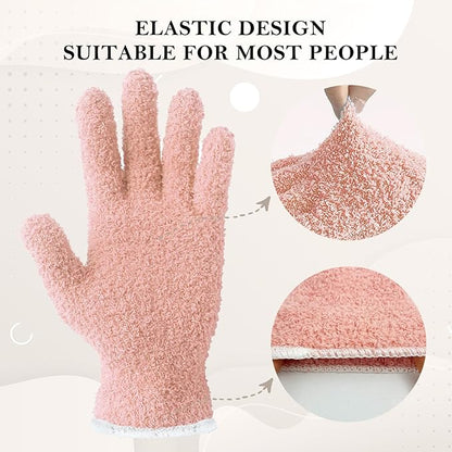 Evridwear Microfiber Gloves for Plant Dusting,Reusable Leaf Cleaning Glove for Houseplants,Blinds,Furniture and Small Objects