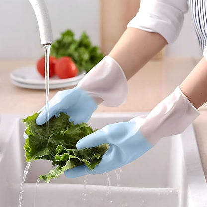 1 pair Reusable Household Gloves, Rubber Dishwashing gloves,Kitchen Cleaning, Working, Painting, Gardening, Pet Care