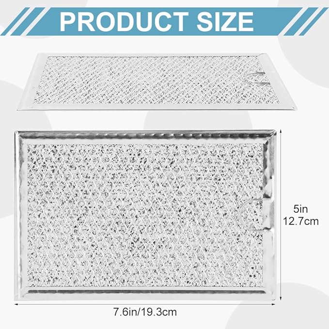 EMVANV 2pcs Grease Filter for LG Microwave LMV1683ST, LMV2031ST, LMV2031BD, LMHM2237ST, LMH2235ST, LMV1831ST, LMV1762ST, LMHM2017ST, LMH2016ST, Oven Filter Replacement (Silver)