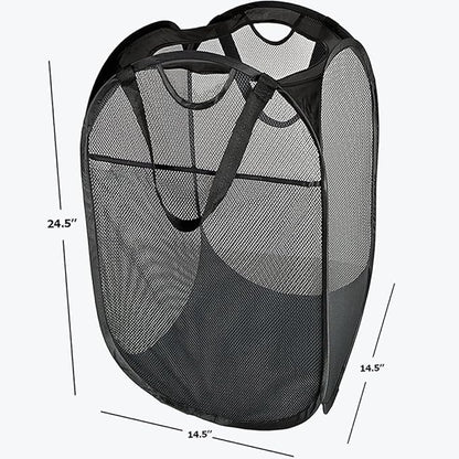 KOMBIUDA Collapsible Laundry Basket Square Folding Clothes Hamper for Dirty Clothes Storage Eco-friendly Material Capacity Organizer for Home and Black