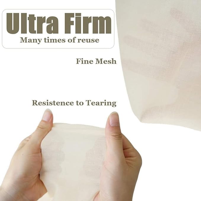 Cheesecloth Bags for Straining,Reusable Cold Brew Coffee Cheese Cloths Strainer,Large Nut Milk Tea Juice Bag,100% Natural Cotton Fine Mesh Filter Bags (X-Small,10 PACK)