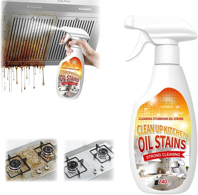 New Upgrade Kitchen Cleaner, Clean Up Kitchen Oil Stains Spray,Multi-Purpose Oils Stain Cleaner, Cleaning Spray For Home Kitchen(240ml/8.45oz)