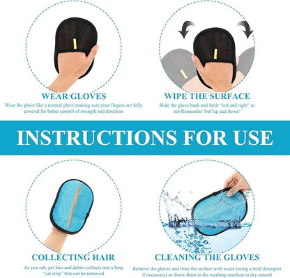 Pet Hair Removal Glove, Easy to Use， Electrostatic Pet Hair Remover, Reusable