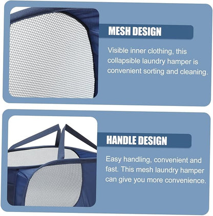 GLEAVI Foldable Laundry Basket Mesh Laundry Basket for Dorm for Bathroom Bedroom