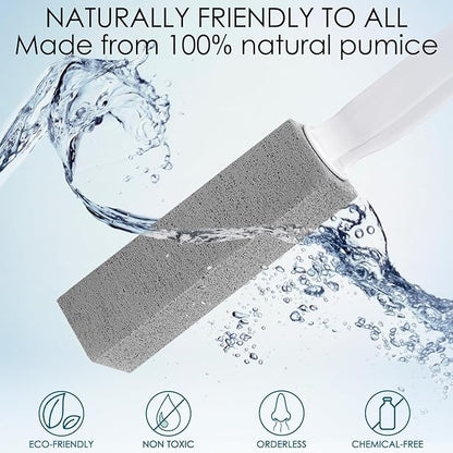 12 Pack Pumice Stone Toilet Bowl Cleaner with Extra Long Handle, Pumice Stone for Toilet Cleaning Toilet Stain Remover Heavy Duty Pumice Toilet Scrubber Brush Removes Hard Water Stains Limescale