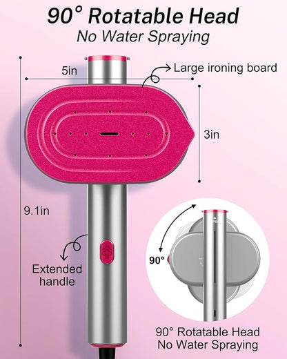 ELORTI Clothes Steamer, 2-in-1 Handheld Garment Steamer & Travel Iron, 10s Fast Heat-Up, 1200W Portable Mini Steamer with Rotatable Head, Compact for Home, Office & Travel (110-120V)
