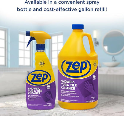 Zep Shower Tub and Tile Cleaner 32 oz ZUSTT32 (Case of 4) -Eliminates Hard Water Stains and limescale