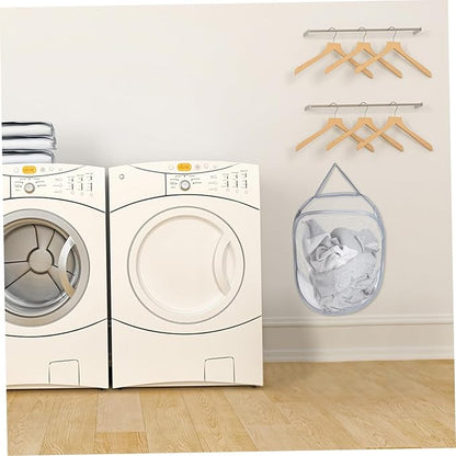 Alipis 1pc Foldable Hanging Laundry Basket Gray Storage Container for Clothes Toys and Towels Space-saving Organizer for Home Bedroom and Dorm Use
