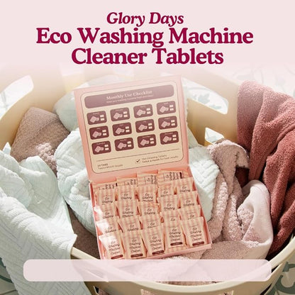 Washing Machine Cleaning Tablets – Odor & Pet Hair Remover and Descaler Tabs – Non-Toxic, Eco-Friendly, Biodegradable Washer Cleaner Tablets for HE, Front Load & Top Load Machines (6-Month Supply)