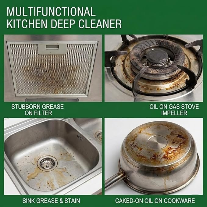 Multifunctional Kitchen Appliance Cleaner Spray Degreaser For Stove Oven Microwave Stainless Steel Pan Liquid Scrubber Remove Grease Oil Stain Residue Surface Brightening Polish 120ml(1PC)
