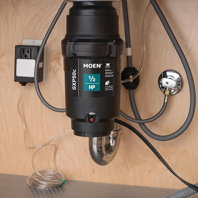 Moen Prep Series PRO Continuous Feed Compact Garbage Disposal for Kitchen Sink with Power Cord, GXP50C