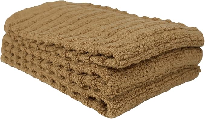 Ritz Royale Collection 100% Combed Terry Cotton, Highly Absorbent, Kitchen Dish Cloth Set, 13-3/4" x 12", 3-Pack, Solid, Mocha