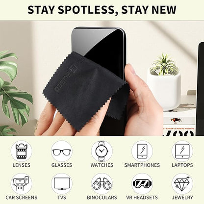 Eco-Fused Microfiber Cleaning Cloths - 50 Pack - (5.5 x 3 inches) for Cleaning Glasses, Spectacles, Camera Lenses, iPad, Tablets, Phones, Smartphones, Laptops, LCD Screens and Other Delicate Surfaces