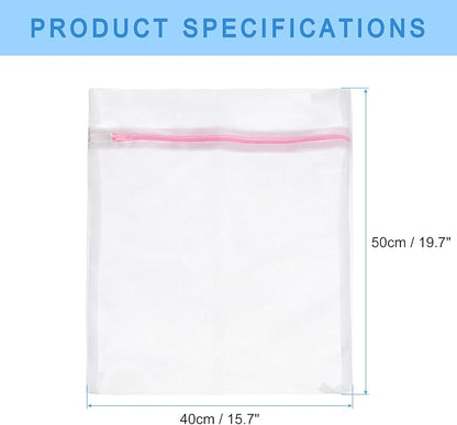uxcell Mesh Laundry Bags, 5Pcs 15.7"x19.7" Mesh Wash Bag Fine Net Travel Storage Organize Bag with Zipper for Delicate Clothing Laundry Stocking, Pink