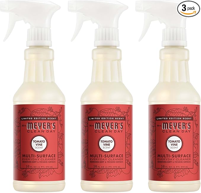 Mrs. MEYER'S CLEAN DAY Multi-Surface Everyday Cleaner, Tomato Vine Scent, 16 Fl Oz Bottle - 3 Pack