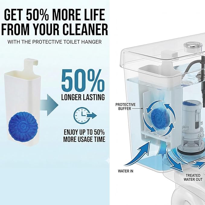 Toilet Tank Cleaning Tablet Holder (2 Pack), Hanging Rack Prevents Residue & Clogging, Extends Cleaner Tablet Life, Fits Most Standard Tanks