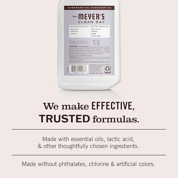 MRS. MEYER'S CLEAN DAY Liquid Toilet Bowl Cleaner, Stain Removing, Lavender, 24 oz