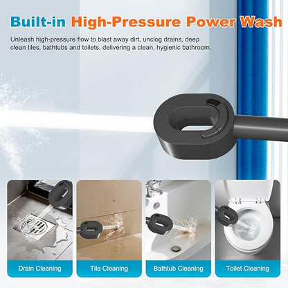 Hibbent Filtered Showerhead with handheld, High Pressure 5 Sprays Shower Head, Anti-clog Nozzles, Brass Holder & 71" Metal Hose, 3 Water Softener Filter Remove Chlorine, Reduce Dry Itchy Skin, Gray