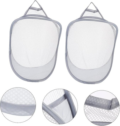 Holibanna 2pcs Folding Wall Baskets for Dirty Clothes and Household Sundries Breathable Storage Organizer for Bedroom and Bathroom Space-saving Design Lightweight and Easy to Clean