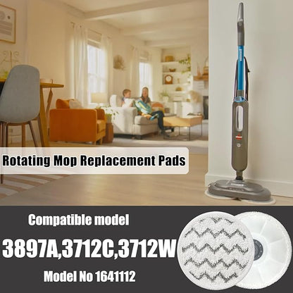 Eifrthe 3897a Rotating Mop Pads for Bissell Spin-Wave SmartSteam Scrubbing Steam Mop 3897A 3712 3712W, Model No 1641112,8 Pack