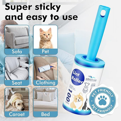 Lint Rollers for Pet Hair Extra Sticky, 600 Sheets Mega Value Set Lint Rollers for Pet Hair Removal, Dog and Cat Lint Remover for Clothes, Furniture, Carpet