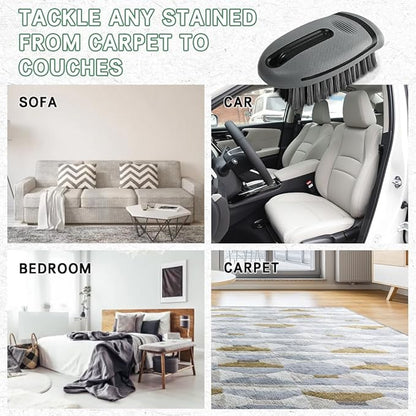 Carpet and Upholstery Cleaning Brush, Stiff Bristle Carpet Detailing Scrubber Brush, Multi-Functional Car Detailing Scrub Brushes, Cleaning Brushes for Car and Home Couch Floor Mats (Gray)