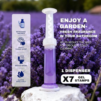 Toilet Cleaner Gel Stamp, Automatic Toilet Bowl Cleaner & Freshener, Helps Prevent Limescale & Odors, Lavender, Citrus, Mango & Tulip Scents, Bathroom Cleaning Essentials, 3-Pack