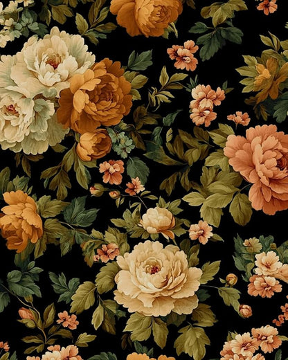 Fvlow Vintage Wallpaper Wildflower Peel and Stick 17.4" x 118" Peony Floral Contact Paper Waterproof Renter Friendly Covering for Bedroom Bathroom Green/White/Pink