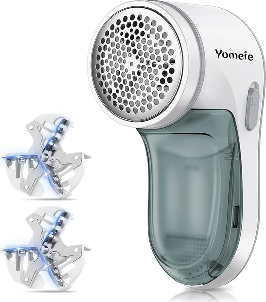 Fabric Shaver, Electric Lint Remover for Clothes, Lint Shaver for Clothing, Sweater Shaver with 2 Replaceable Stainless Steel Blades, Effectively Remove Couch Pills, Lint, Fuzz -Battery Operated