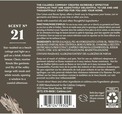 Caldrea Linen And Room Spray Air Freshener, Made With Essential Oils, Plant-Derived And Other Thoughtfully Chosen Ingredients, Rosewater Driftwood Scent, 16 Oz