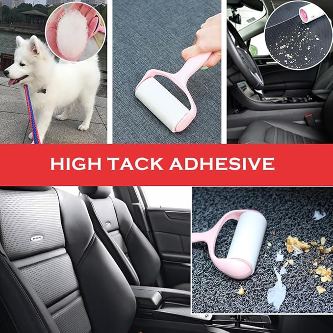 Lint Roller, 9 Refills 540 Sheets,Super Sticky Pet Hair Remover Kit, YQMAJIM Adhesive Lint Brush for Clothes,Carpet,Car Seats,Dust,Dogs,Cats