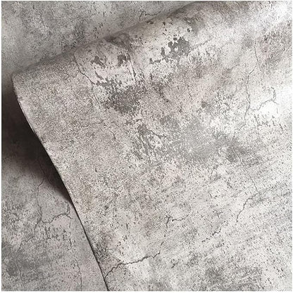 BAYYA Concrete Wallpaper Peel and Stick Grey/Brown/Beige Cement Contact Paper 15.8"x1181" Industrial Style Self Adhesive Waterproof Removable Wall Covering Wall Paper Vinyl Film Furniture Stickers