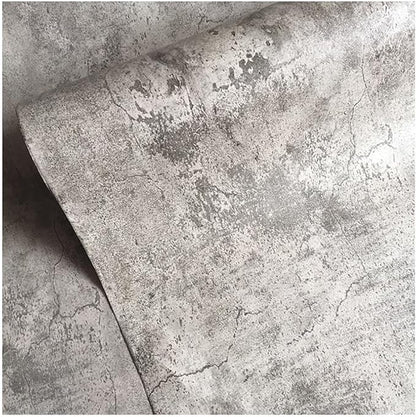 Extra Wide Large Size Grey Concrete Wallpaper Peel and Stick Industrial Cement Wall Paper Matte Light Brown Beige 48"×197" Concrete Contact Paper for Countertops Wall Covering for Bedroom Bathroom