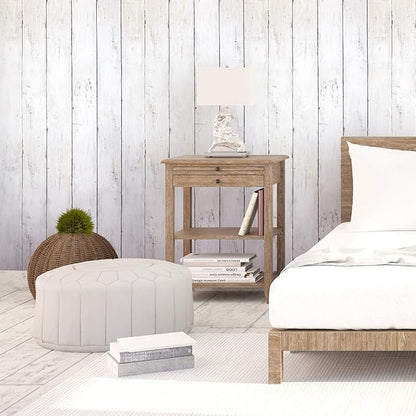 CiCiwind 82Ft×17.7In White Grey Wallpaper Wood Peel and Stick Wall Paper Vintage Self-Adhesive Removable Wood Panel Contact Paper Decoral Rv Living Room Laundry Hallway Closet for Walls Covering