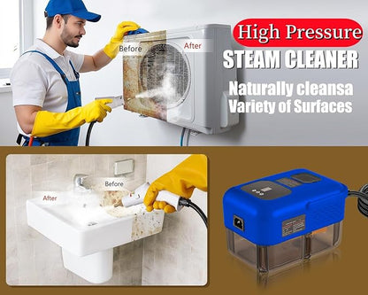 Handheld Steam Cleaner for Home, 2500W High Pressure Steamer for Cleaning, 9-Level Multipurpose Steam Cleaner for Car Floor Upholstery Kitchen Bathroom Grout Tile, 14 Accessories Included (Dark Blue)
