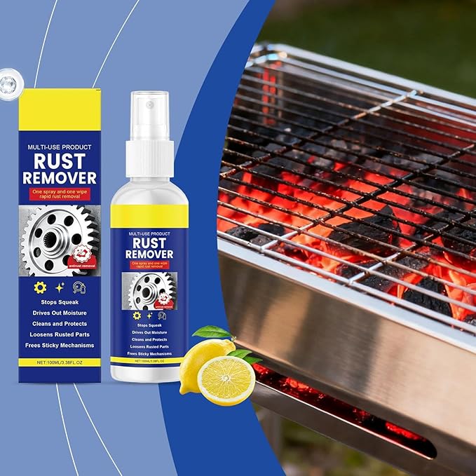 Rust Remover Spray, 100ml Liquid Cleanser, Rust Cleaner for Metal, Stain, Paint, Toilet, Shower, Sink, Bathtub, Tile, Bathroom, Automotive, Car, Wheel, Brake, Hub, Steel, Iron, Aluminum, Chrome