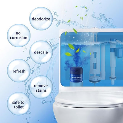 Toilet Bowl Cleaner, Automatic Long Lasting Continuous Toilet Bowl Cleaners, Bathroom Cleaner Prevent Stain Build Up Deep Clean,3 Bottles Septic Safe Toilet Bowl Tablets in Bottle Eucalyptus Scent