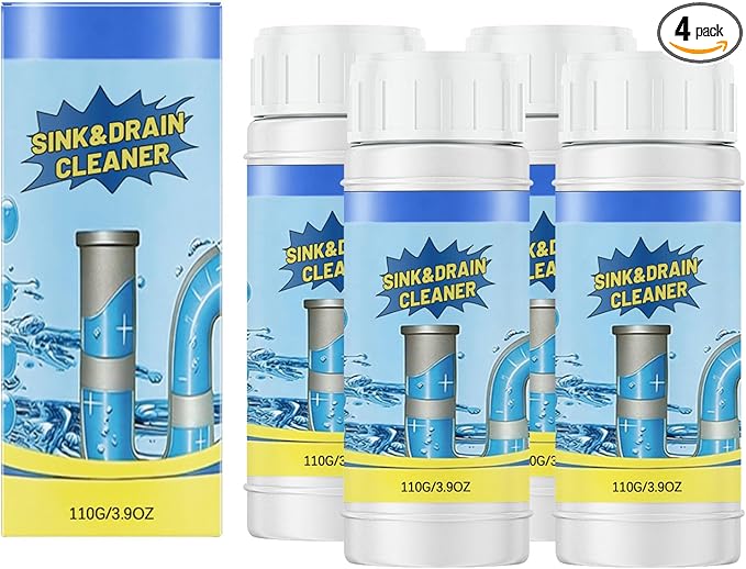 2PCS Sink and Drain Cleaner Powder for Kitchen and Bathroom Sinks Shower Tub - Drain Clog Remover Unclogging Cleaner for Daily Cleaning (4)