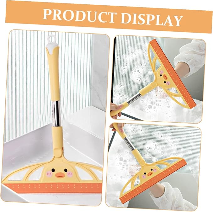 Operitacx Shower Squeegee and Glass Window Scraper Tool, Yellow Bathroom Cleaner for Mirrors, Tile Walls, Car Windows, and Floors, Versatile Household Cleaning Accessory