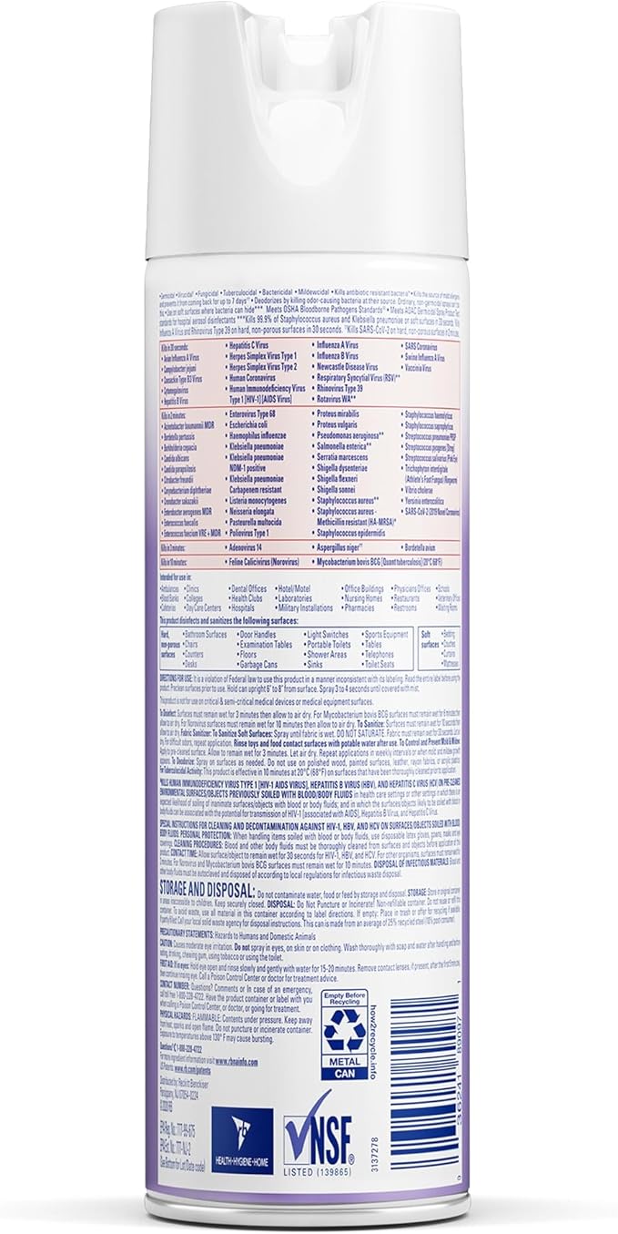 Lysol Professional Disinfectant Spray, Lavender Scent, 19 Ounce