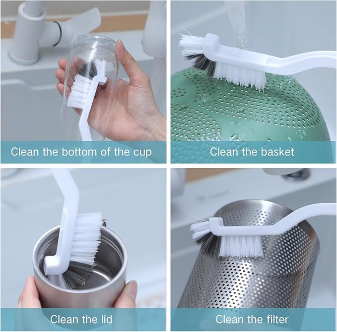 3 Pcs Dish Brush Right Angle Kitchen Scrub Bottle Bathroom Brush Sink Household Pot Pan Edge Corners Tile Lines Cleaning with Stiff Bristles