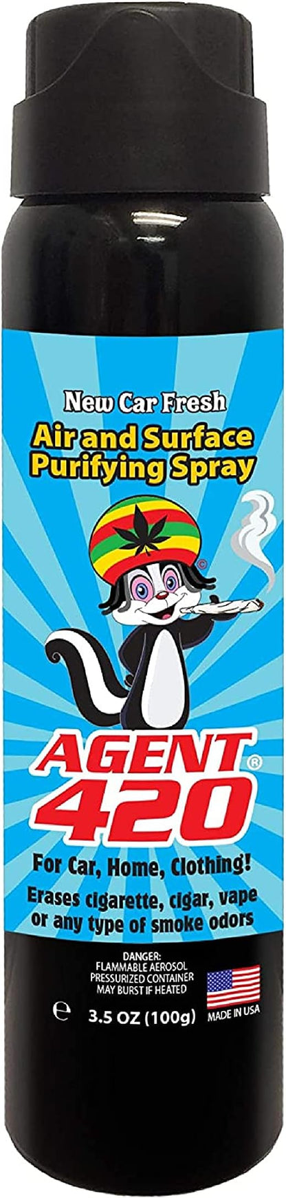 Agent 420-3.5 oz Odor Destroying Spray for Eliminating Unwanted Odors in Your House, Car or Apartment, Freshen Up The Crib (New Car Fresh)