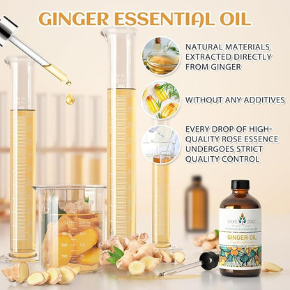 EVOKE OCCU Ginger Oil for Mental Clarity, Relieve Soreness, Hair Nourishment, Add to Diffuser and Spray - 4 Fl Oz