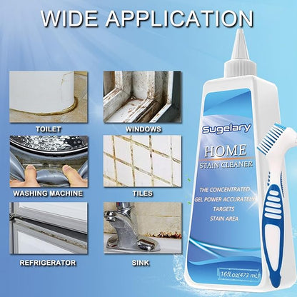 Sugelary Mold Stain Cleaner Gel, 16 Fl Oz Washing Machine Cleaner for Front Loader Seal, All-Purpose Gel for Home Use on Bathroom Grout, Sink, Shower and Caulk