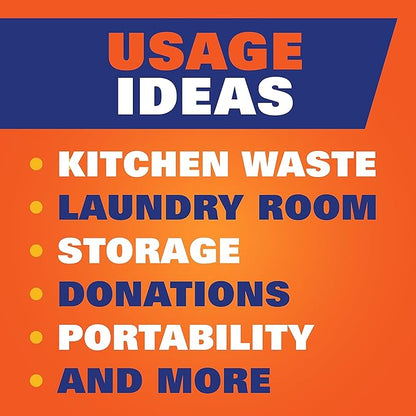 Hefty Ultra Strong Trash Bags, Black Tall Kitchen Trash Bags 13 Gallon Size, Break Resistant Drawstring Enclosure, Continuous Odor Control, Blackout, Clean Burst Scent, 80 Bags