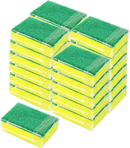 24 Pack Sponge Individually Wrapped, Bulk Kitchen Dishwashing Sponge, Non Scratch Scouring Pad, Odor-Free Scrubbers for Cleaning Sponge Wipes for Travel Apartments